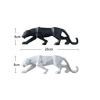 Schwarz-Weiße Panther Skulpturen – Modernes Kunst-Duo für dein Interieur