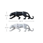 Schwarz-Weiße Panther Skulpturen – Modernes Kunst-Duo für dein Interieur