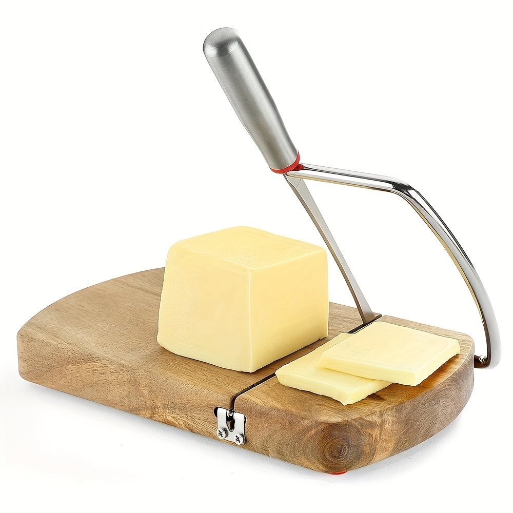 Artisan Acacia Käsemesser: Klinge aus Edelstahl auf elegantem Holzsockel