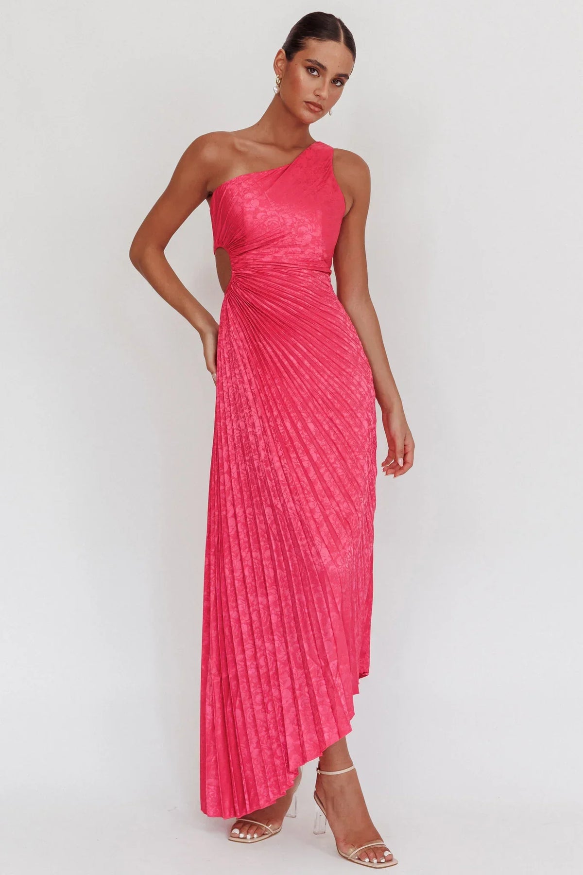 Amelie – Maxikleid mit One-Shoulder-Design und Cut-outs