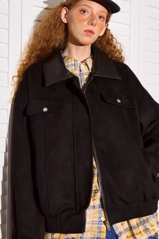 Jacke mit Patchwork und Wildleder