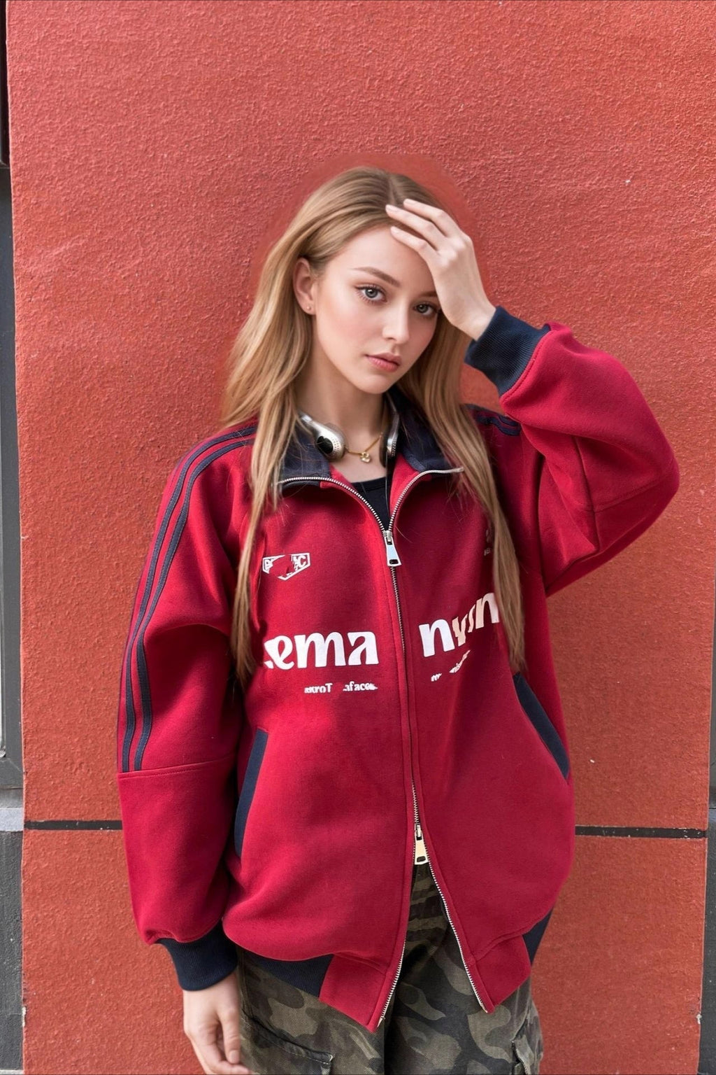 Hoodie mit Reißverschluss und Baumwolle