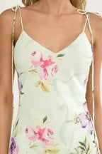 Damen Maxikleid mit Blumenmuster und Volants