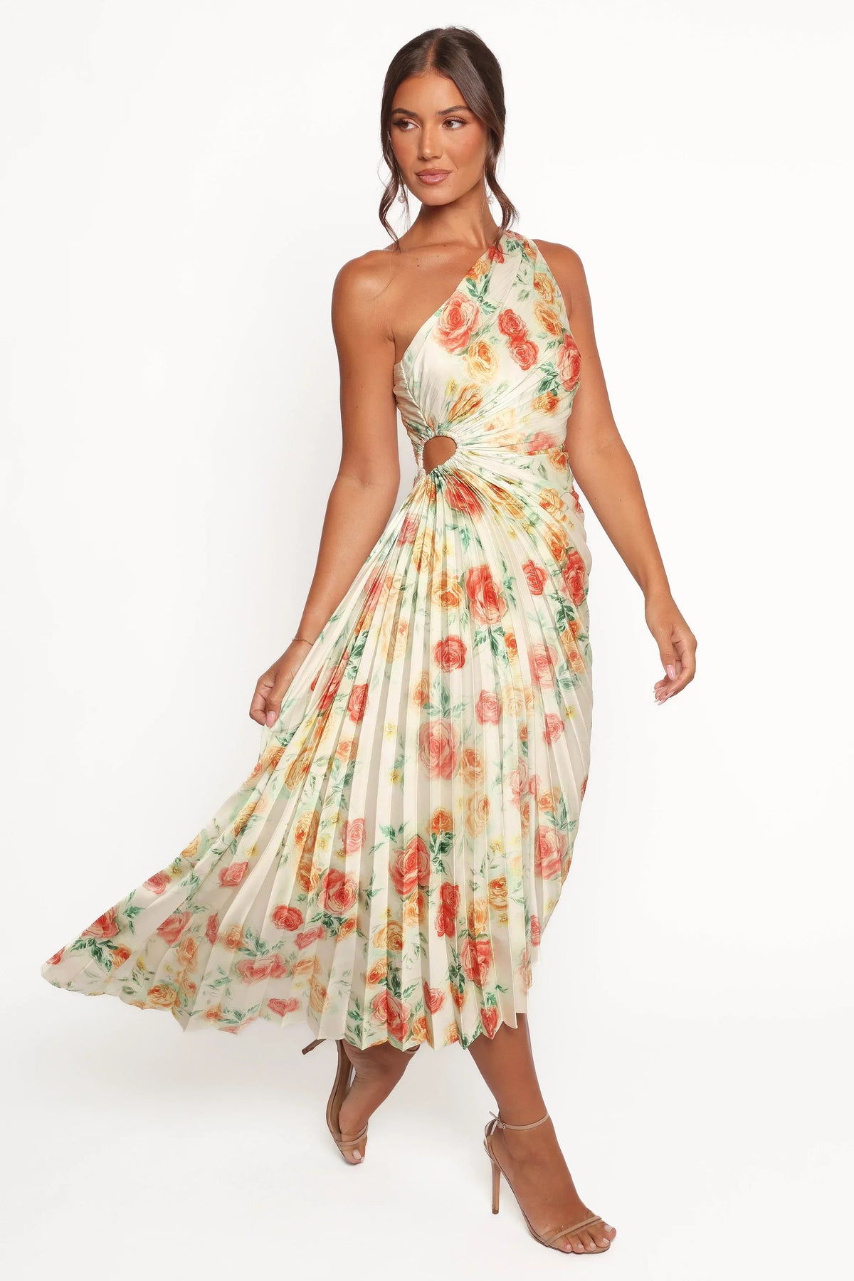 Kleo -Maxikleid mit One-Shoulder-Design und Cut-outs