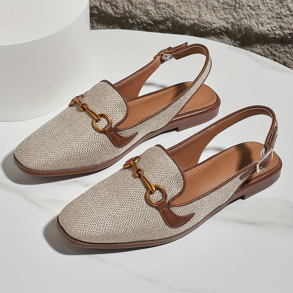 Damen Sandalen mit Metallverschluss – Elegant und Komfortabel mit Quadratzehen