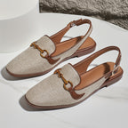 Damen Sandalen mit Metallverschluss – Elegant und Komfortabel mit Quadratzehen