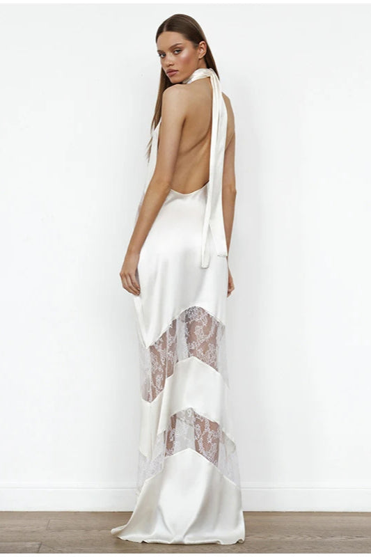 Kleid mit Spitze in Weiß