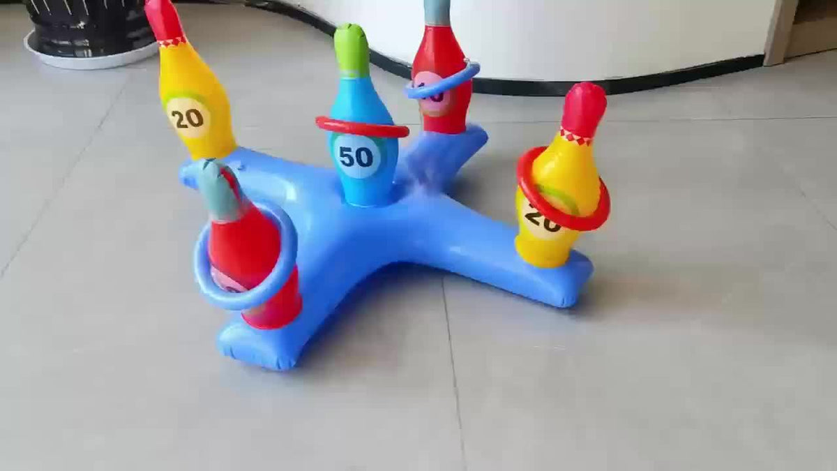 Aufblasbares Wasser-Bowling-Set: Lustiges Poolspiel für alle