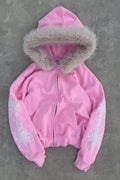 Locker geschnittener Hoodie in Rosa mit Mit Kapuze