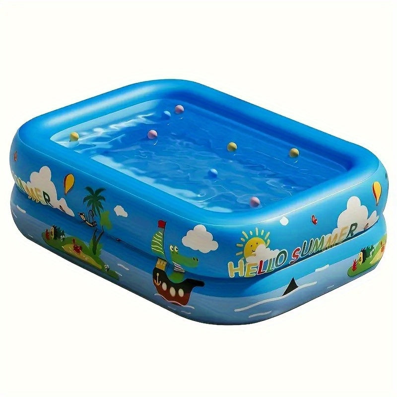 Ozean Splash Aufblasbares Kinderbecken: Dickes PVC für Spaß im Garten