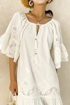 Kleid mit Spitze und Baumwolle