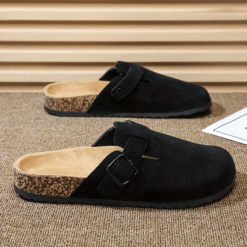 Unisex Slip-On Kunstsuede Mules – Leicht und Bequem mit Korksohle
