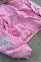 Locker geschnittener Hoodie in Rosa mit Mit Kapuze