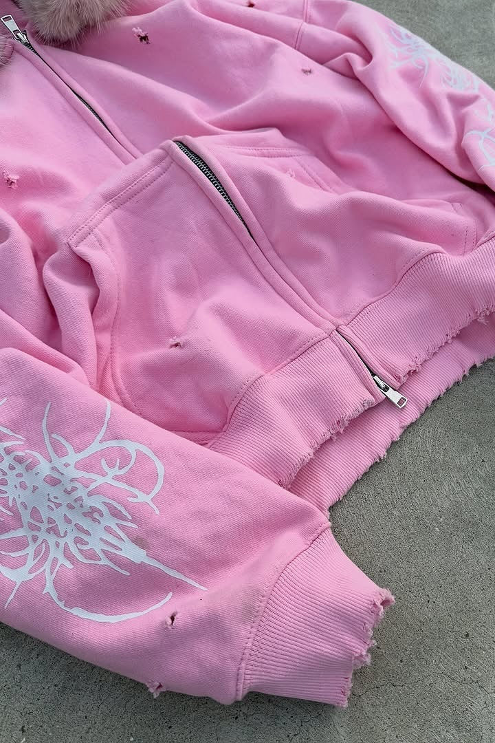 Locker geschnittener Hoodie in Rosa mit Mit Kapuze
