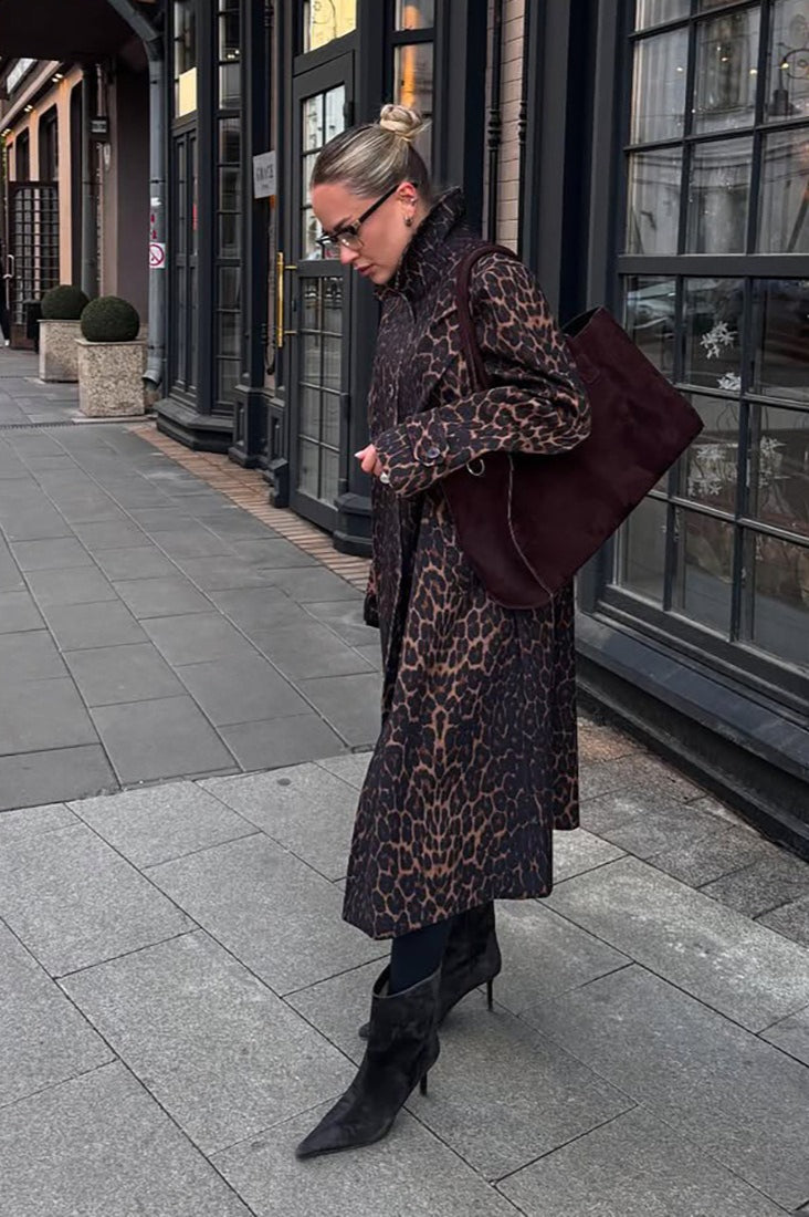 Trenchcoat mit Leopardenmuster