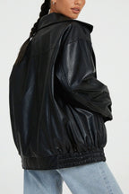 Bomberjacke mit Kunstleder