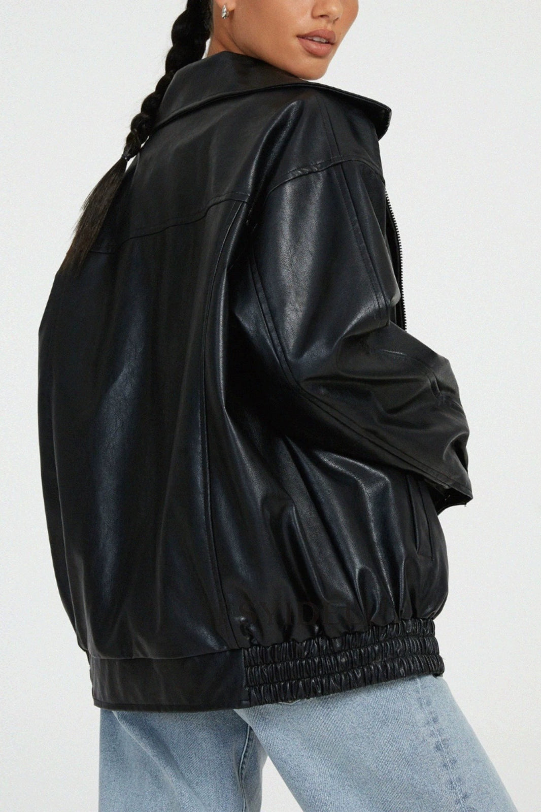 Bomberjacke mit Kunstleder