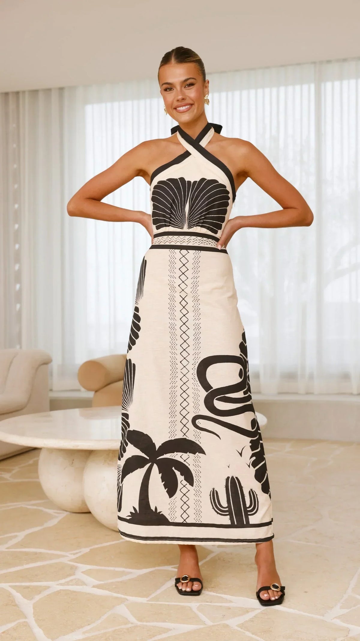 Boe – Leinen-Maxikleid mit Neckholder