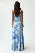 Maxikleid mit eckigem Ausschnitt und Cut-outs