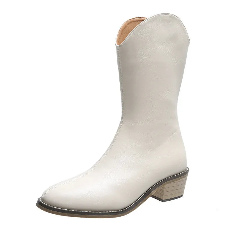Damen Westernstiefel mit niedrigem Blockabsatz