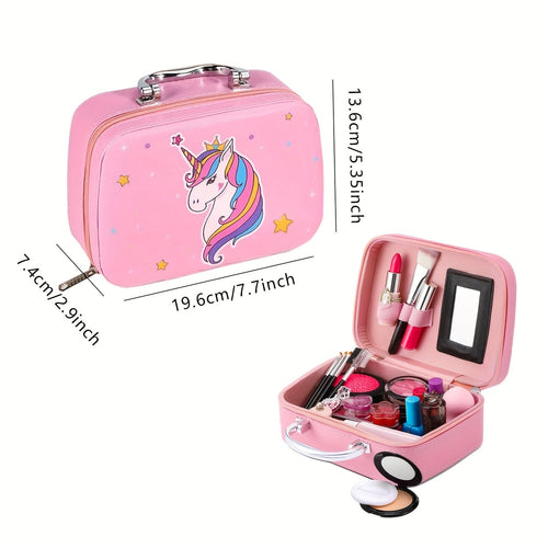Deluxe Einhorn-Make-up-Tasche – Echte Kosmetik sowie Accessoires für Mädchen