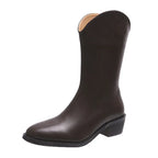 Damen Westernstiefel mit niedrigem Blockabsatz