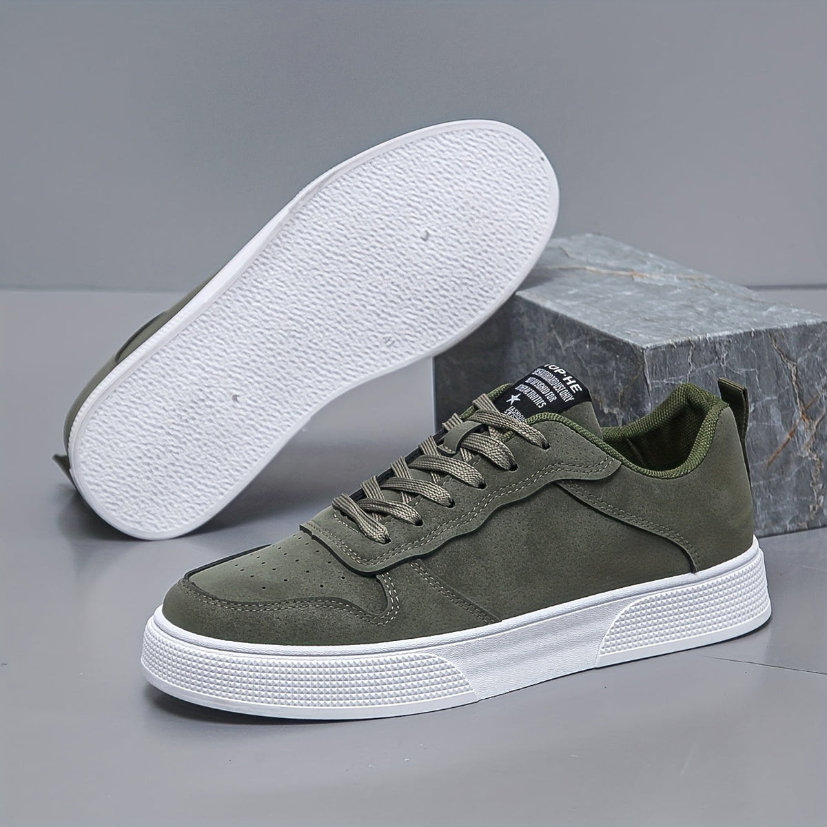 Herren Sneaker mit niedrigem Schaft – Bequem und haltbar mit weißer PVC-Sohle