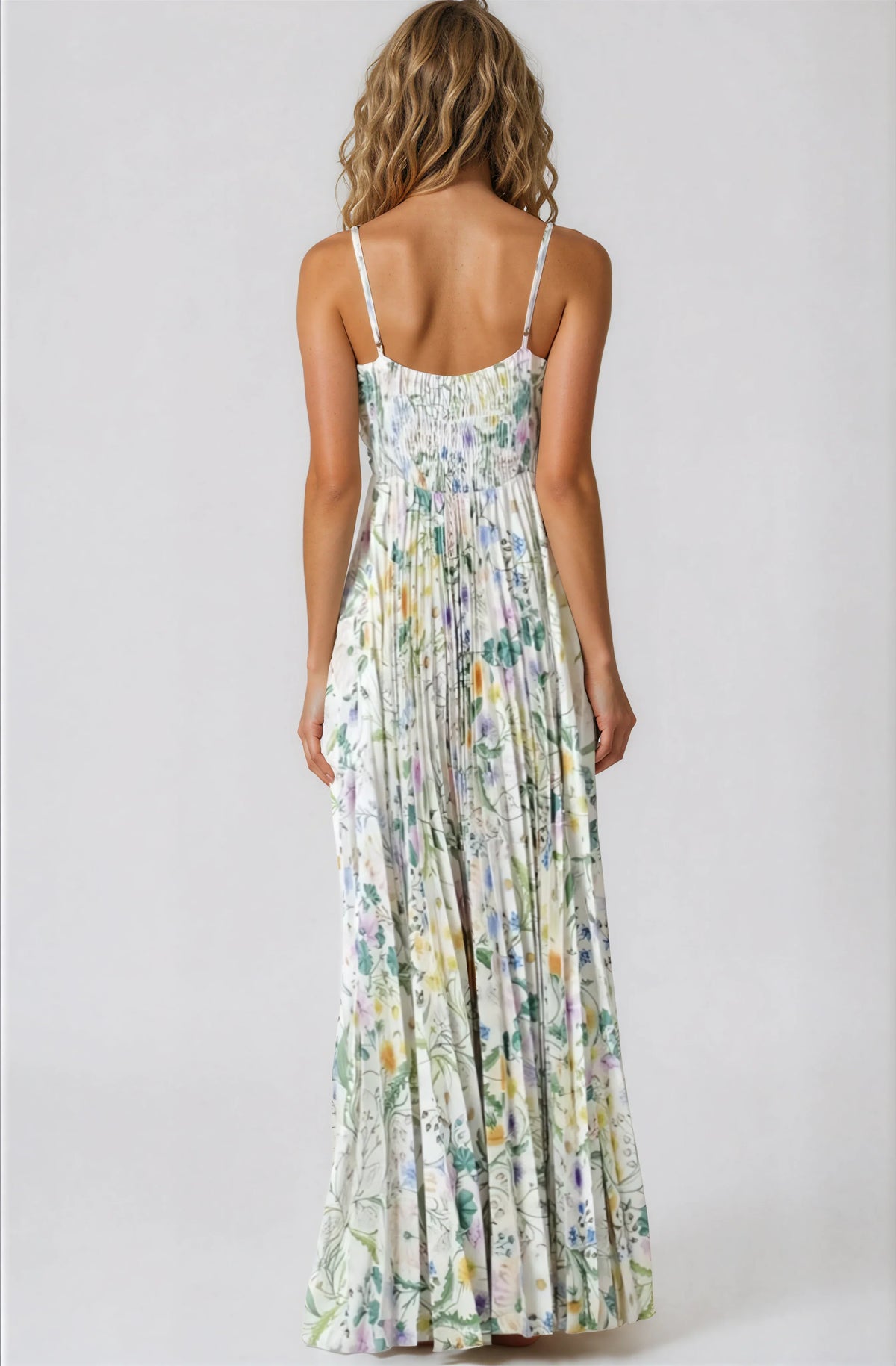 Garden – Maxikleid mit V-Ausschnitt und Falten
