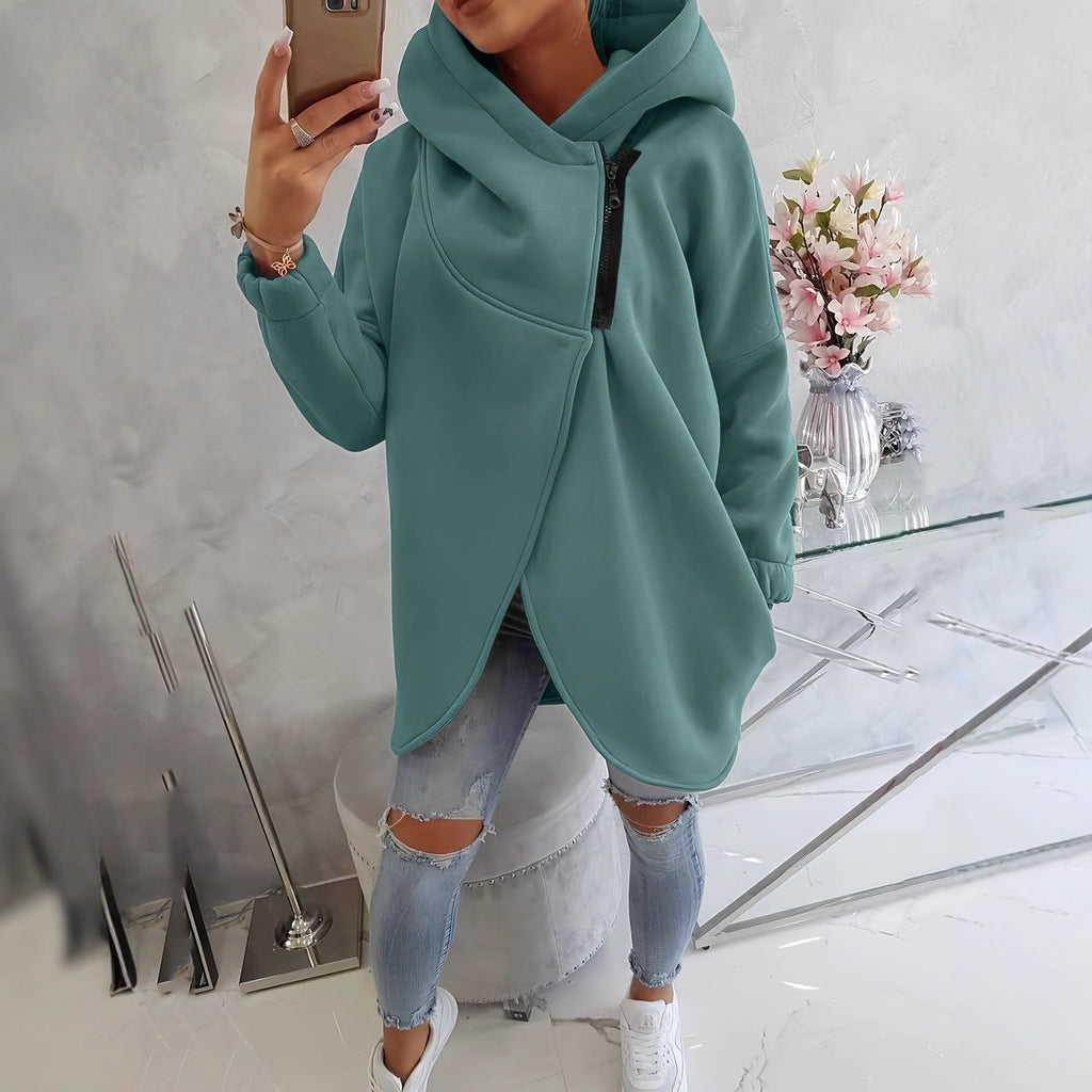 Bequemer Kapuzenpullover mit Reißverschluss