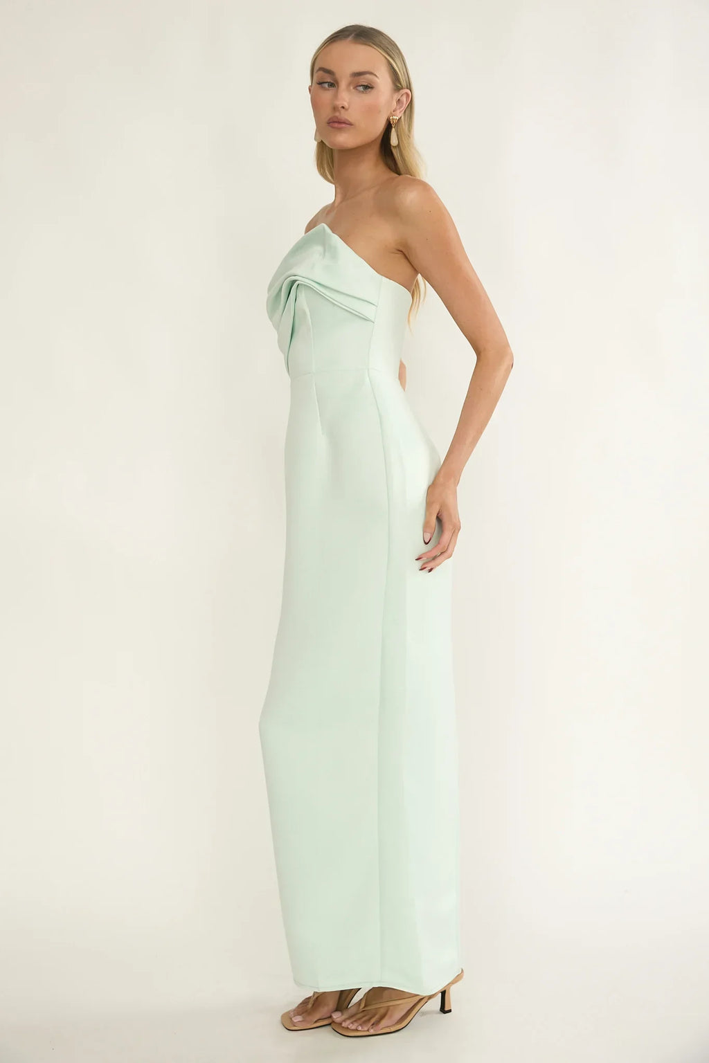 Damen Abendkleid trägerlos mit Drapierung