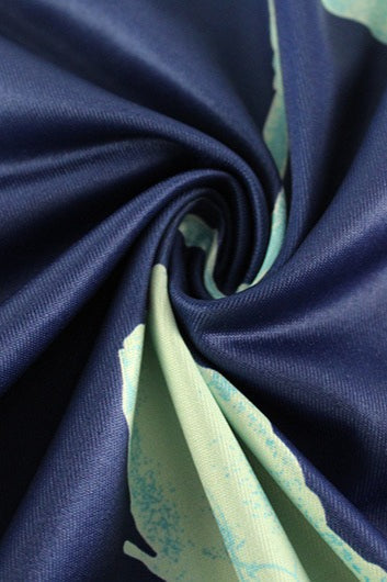 Trägerloses Maxikleid mit Schlitz und Blumenmuster in Blau