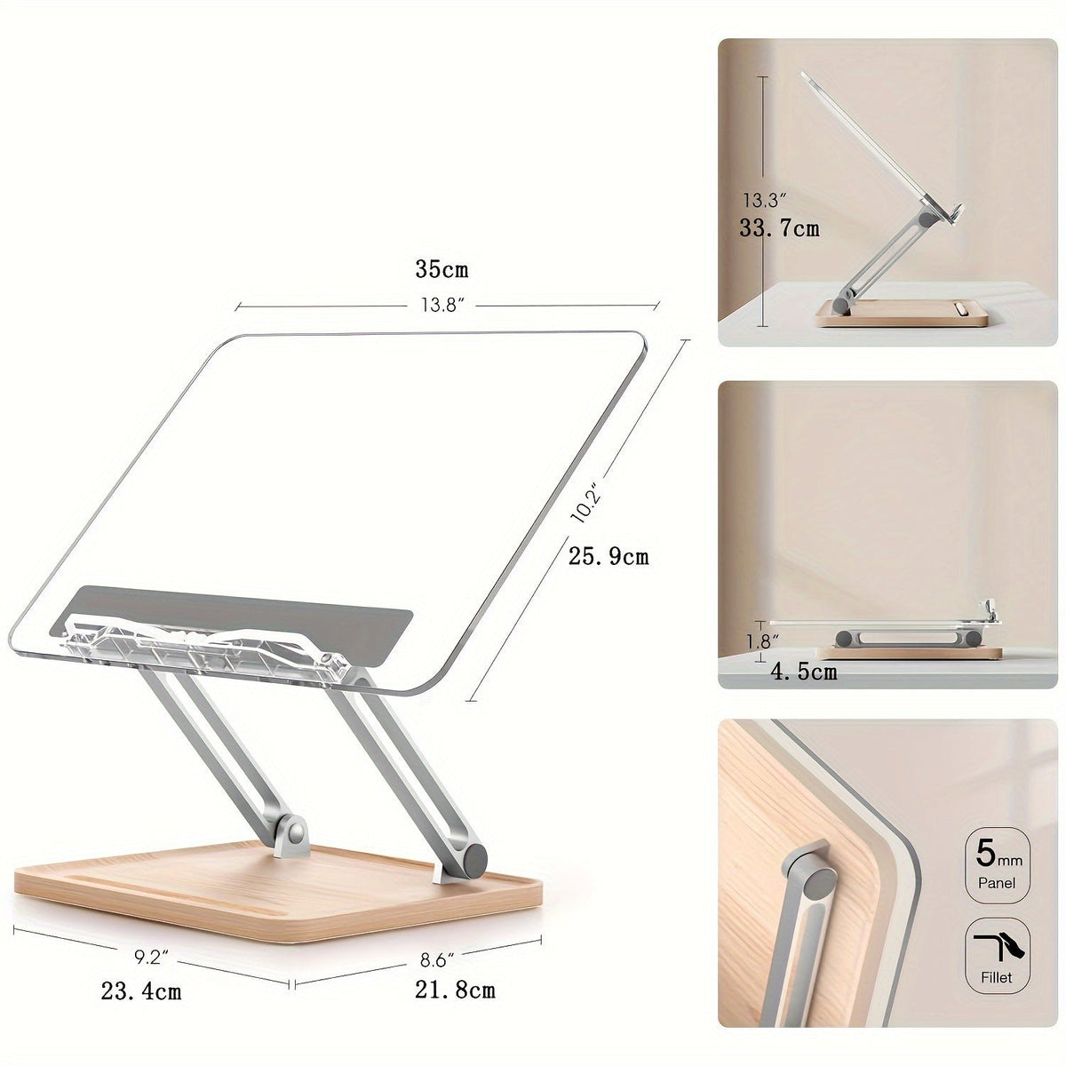 Ergonomischer Acryl-Leseständer – Verstellbar und Elegant