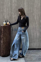 Jeans im Vintage-Stil in Schwarz