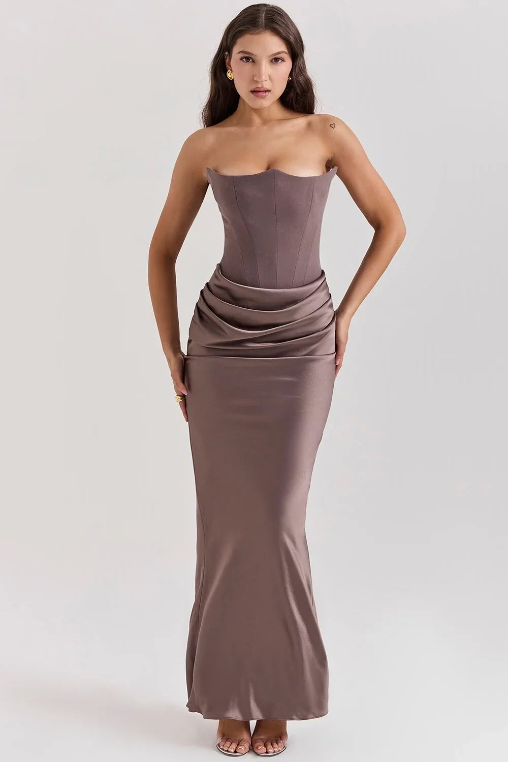 Damen Abendkleid mit Corsage und Drapierung