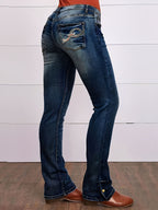 Bootcut-Jeans mit aufgesetzten Taschen