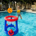 Aufblasbares Pool-Basketballset – Mit Korb, Ball sowie Ringen