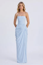 Splitted – Spitzen-Maxikleid mit Beinschlitz und Korsett-Schnürung