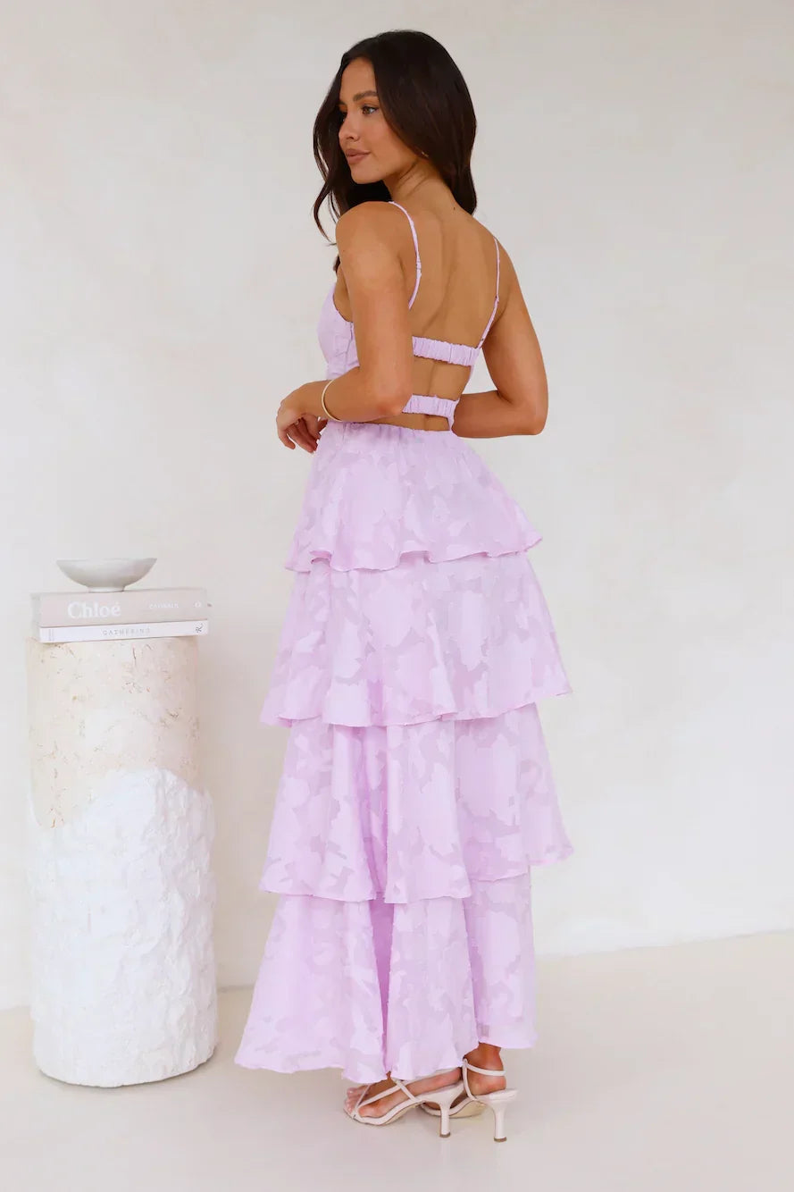 Maxikleid mit Rüschen und Volants