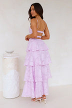 Maxikleid mit Rüschen und Volants