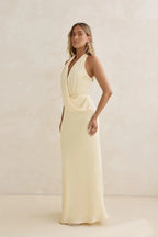 Charm – Satin-Maxikleid mit Neckholder