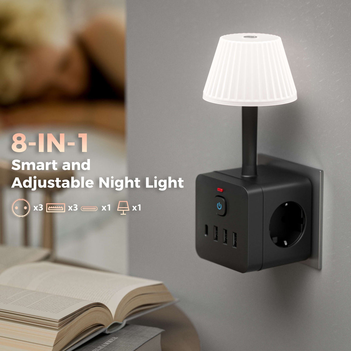 Smart 8-in-1 Nachtlampe – Für Smarte Lösungen sowie Beleuchtung