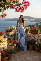 Maxikleid mit eckigem Ausschnitt und Cut-outs