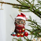 Weihnachts-Katzen-Ornament: Niedliche festliche Baumdekoration