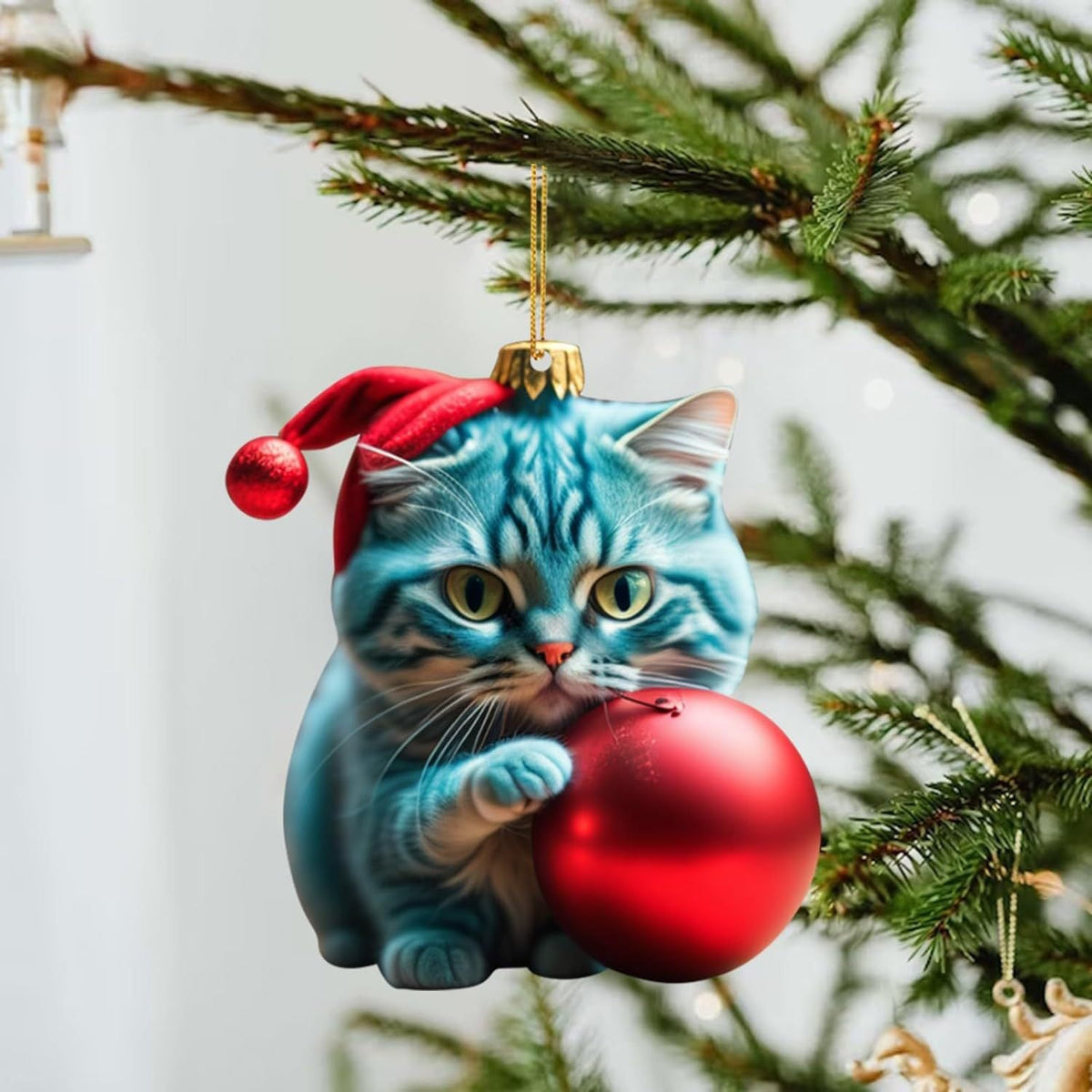 Weihnachts-Katzen-Ornament: Niedliche festliche Baumdekoration