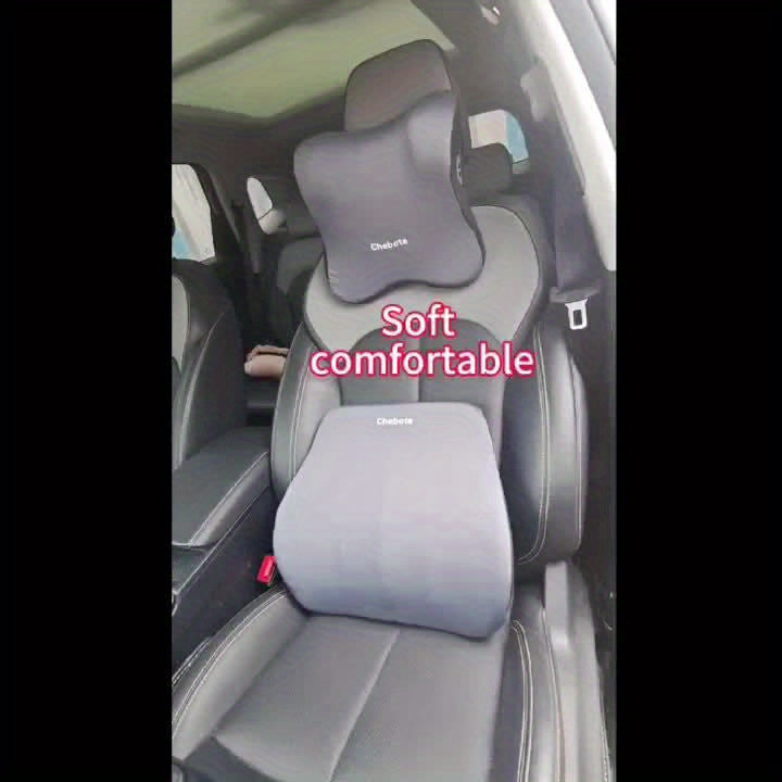 Ergonomisches Autositzkissen-Set – Memory Foam Lenden- sowie Nackenstütze
