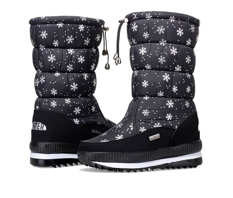 Wadenhohe Stiefel gefüttert – Weiß