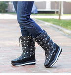 Wadenhohe Stiefel gefüttert – Weiß