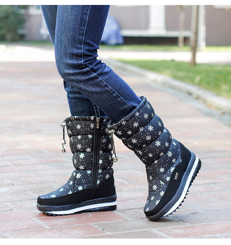 Wadenhohe Stiefel gefüttert – Weiß
