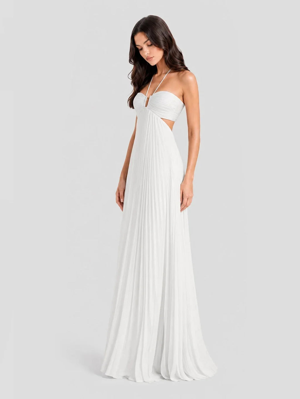 Maxikleid mit V-Ausschnitt und Neckholder