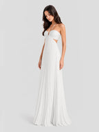 Maxikleid mit V-Ausschnitt und Neckholder